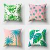 Green Leaf Plant Flower Square Cushion Cover Home Living Room Sofa Bedroom Decorative Waist Cushion Pillowcase