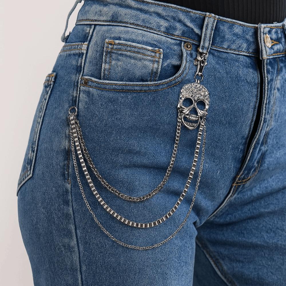 Metal Punk Belt Chain Hip Hop Pants Chain Fashion Tassel Jeans Chain Male