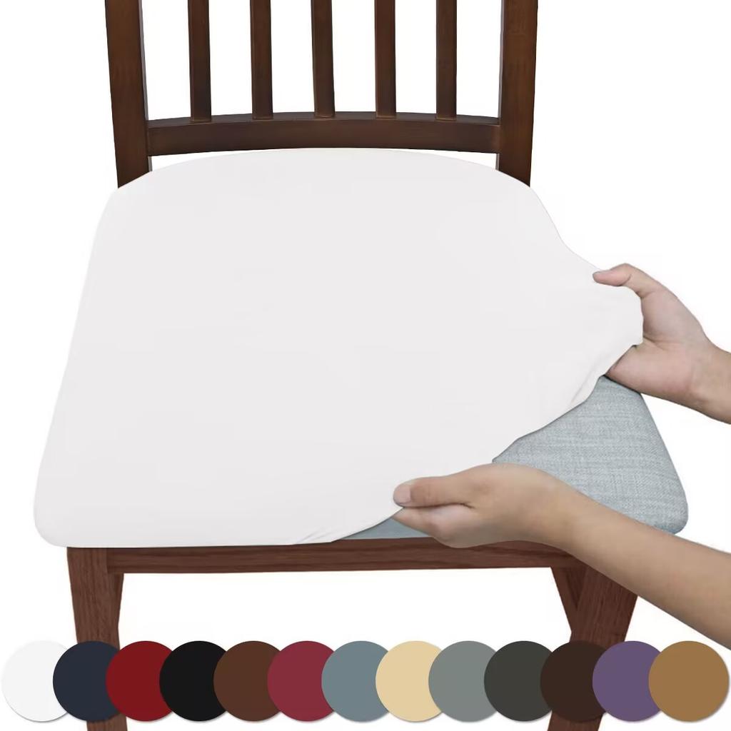 Velvet Spandex Dining Room Chair Seat Covers Removable Washable Elastic Cushion Covers For Upholstered Dining Chair