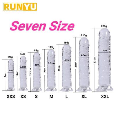Реалистичный фаллоимитатор 7 размеров, желейный пенис на присоске, фаллоимитатор, женский мастурбатор, стимулятор клитора, большой член, лесбийские секс-игрушки для женщин