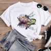 (Азиатский размер) Модный принт «Стрекоза», женская повседневная футболка 90-х годов, повседневная женская футболка с графическим рисунком, футболки с короткими рукавами