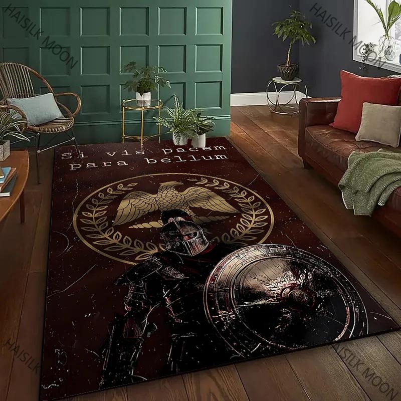 1 шт. Загадочный ковер с принтом римского логотипа для гостиной, спальни, офиса, прикроватный, коврик для ванной, домашний декор, ковер, подарок, быстрая доставка