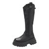 Queen Fan Black Retro Thick-soled Heightening Boots Women's 2025 New Summer Skinny Versatile Knight Boots