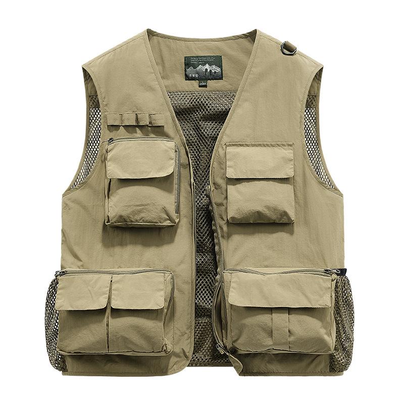 Tooling Advertising Vest Men'S Spring, Summer And Autumn Large Size MultiPocket QuickDrying Vest Fishing Vest Photography Vest Jacket