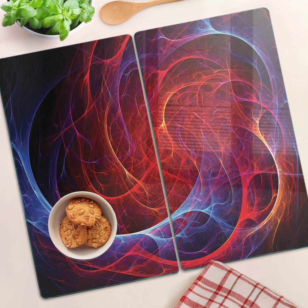 Hartowane Deski Kuchenne Szklane Z Grafiką Sztuka Fraktalna 2X30X52 Cm