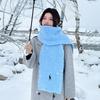 Wool Pony Embroidered Wool Scarf Women's Winter New High-end Warm Knitted Scarf College Style