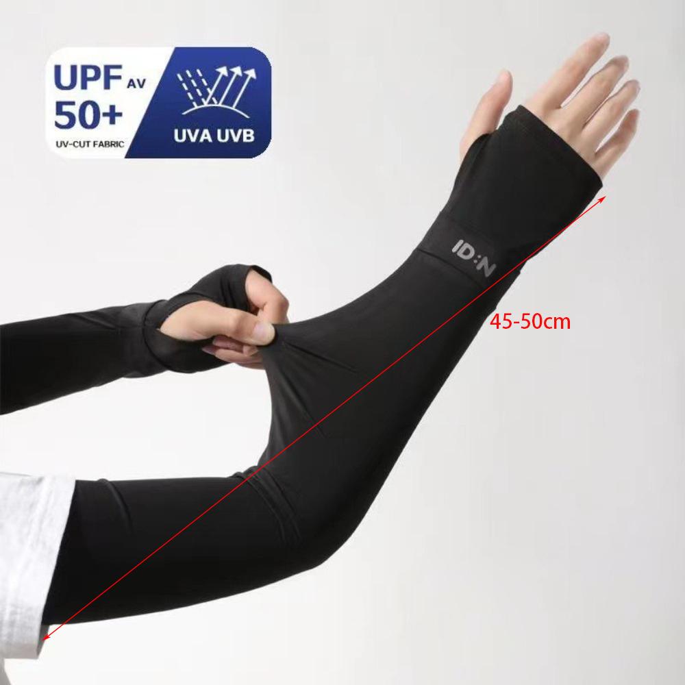 Solid Color Sunscreen Sleeves Ice Silk Ice Silk Gloves New Long Mittens Summer