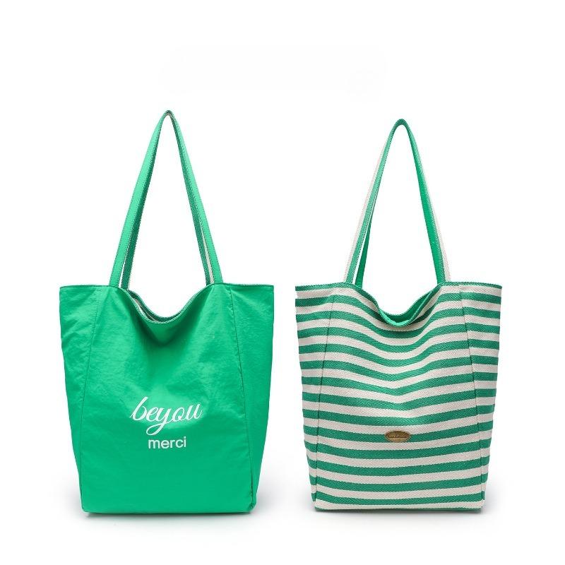 Модные полосатые двусторонние холщовые женские сумки через плечо, повседневные, большой вместимости, женские сумки, летняя новая пляжная дорожная свободная ленивая большая сумка-тоут