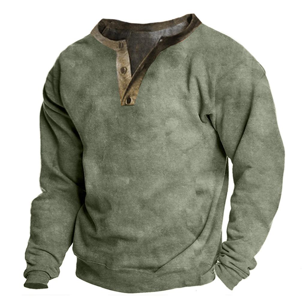 Мужская уличная винтажная модная спортивная футболка с v-образным вырезом и длинным рукавом