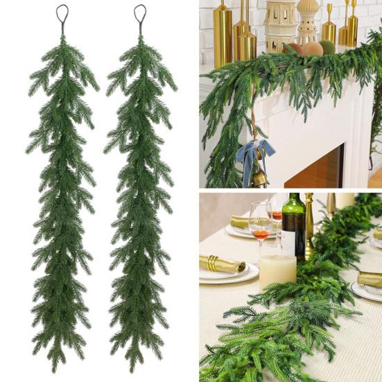 Winter Greenery Garland Artificial Pine Needle Garland Christmas Hanging Faux Pine Branch