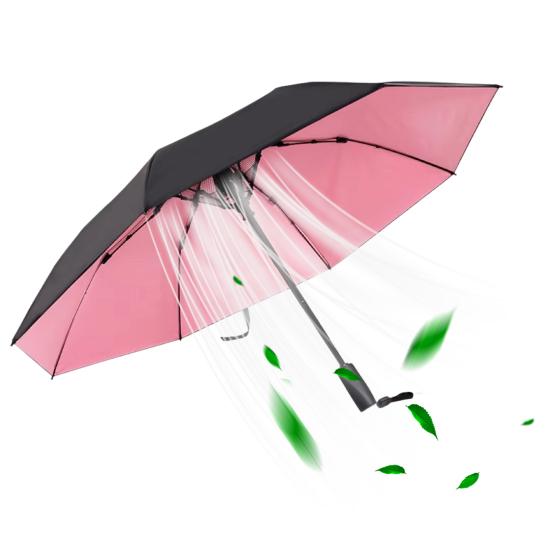 Складной зонт с вентилятором, USB-зарядка, защита от ультрафиолета, тройной складной зонт, портативный водонепроницаемый ветрозащитный летний зонт от солнца и дождя