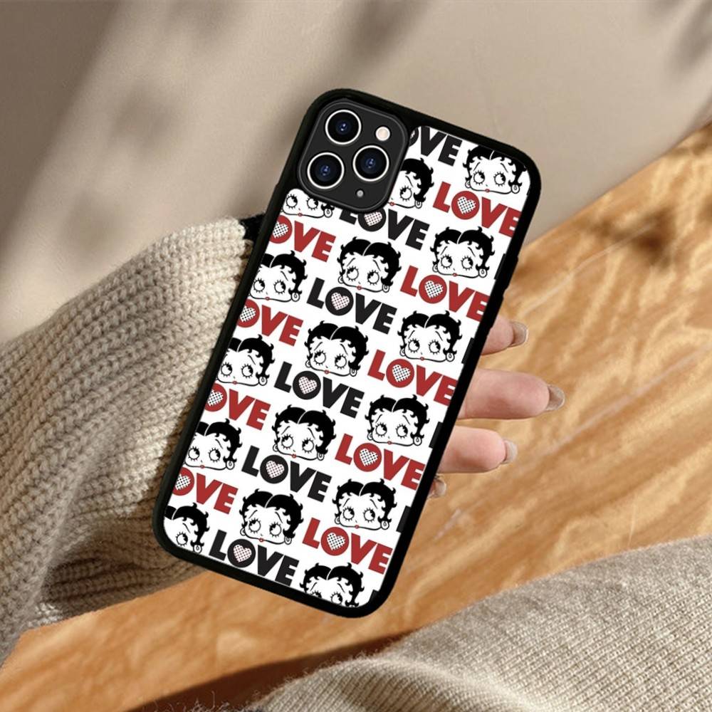 B-Betty-Cute-B-Boop For iPhone 11 12 13 14 15 16 17 Pro Max Plus TPU+PC Shockproof Back Phone Cases