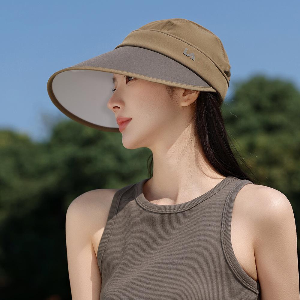 Ice Anti-Ultraviolet Sun Hat Women'S Fashion Sun Hat Outdoor Beach Hat Zipper Dual-Purpose Hat