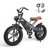 JANSNO Электровелосипед X50 750 Вт Батарея LG 48 В 14 Ач, E-BIKE Внедорожник 20" с Шиной 4.0 Fat, Shimano 7 Скоростей, Полный Амортизатор