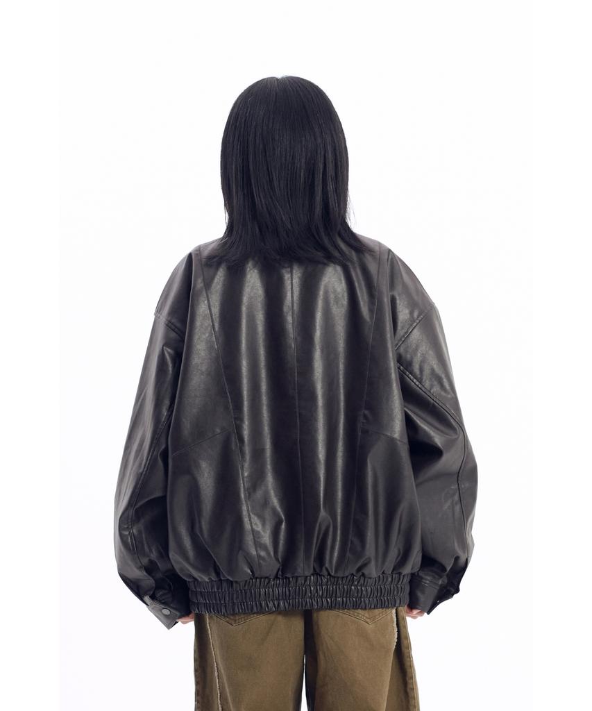 Aakam Dad Leather Jacket (Brown)
