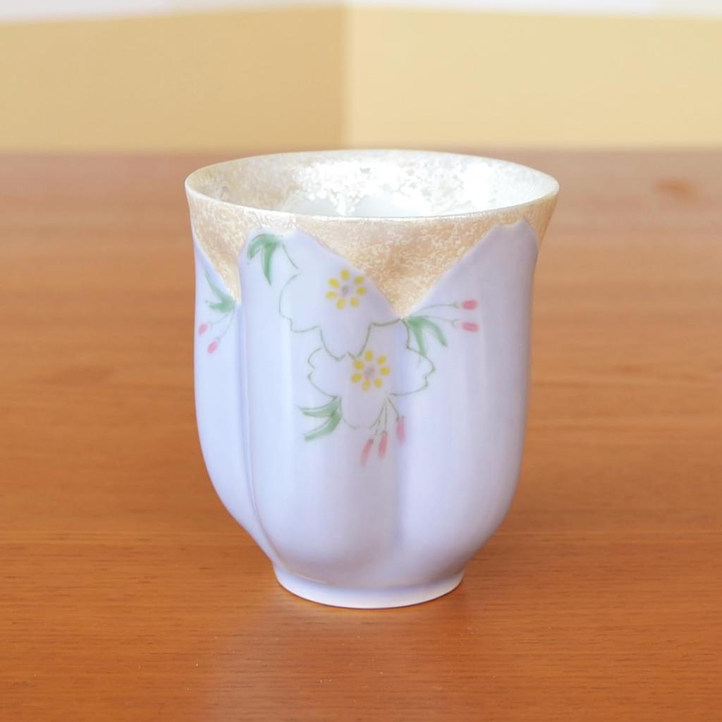 Perfect for Celebrating 90th This Arita Ware Shaped Like a Cherry Blossom Features a Purple No Design and Comes with a Message Card and a Wooden Box