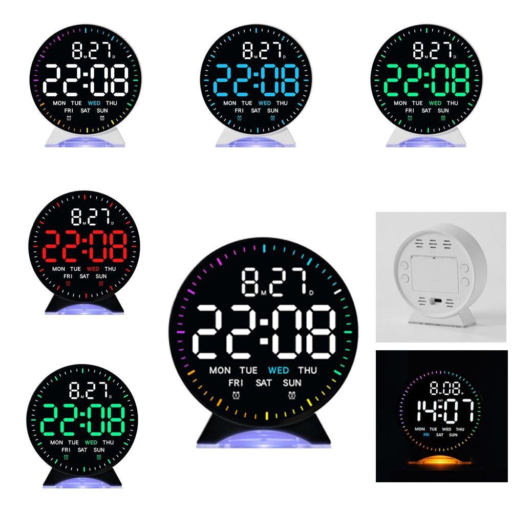 Multi-functional LED Alarm Clock Running Second Display Table Clock Digital LED Clocks for Bedroom