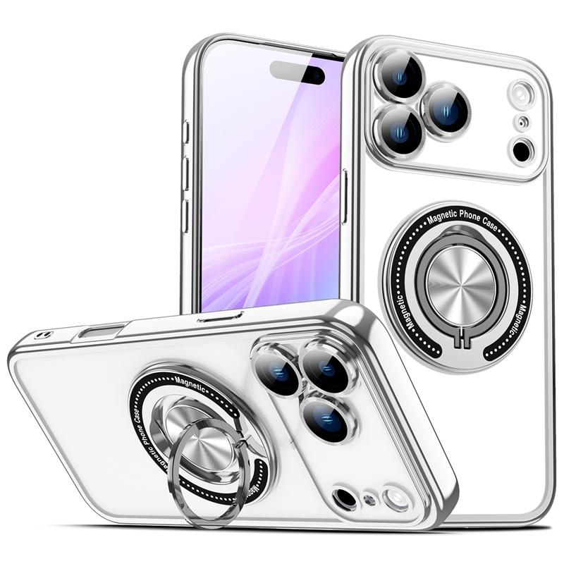 360 Rotate Ring Holder Stand Magnetic Case for iPhone 17 AIR 16E 15 14 16 Plus 11 12 13 17 pro max Camera Glass Protector Cover