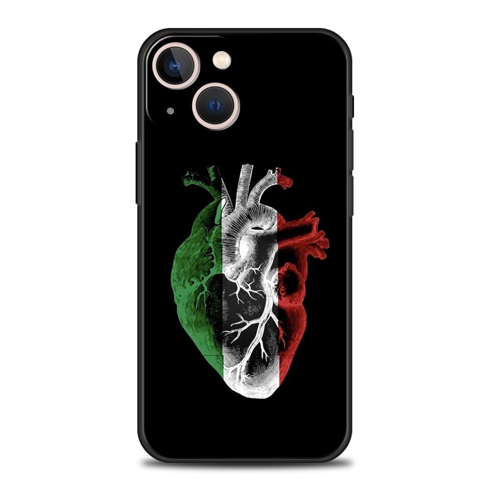 Роскошный Чехол Для Телефона Apple iPhone 11 15 14 Pro MAX 12 13 7 8 Plus X XR XS MAX SE Силиконовый Черный Чехол Funda Флаг ИТАЛИИ