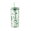 Starbucks Green Wilderness Collection Glass Straw Tumbler