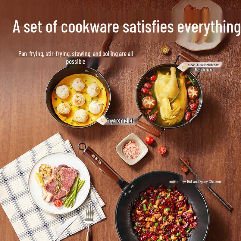 COOKER KING Hammered Wrought Iron Cookware Set