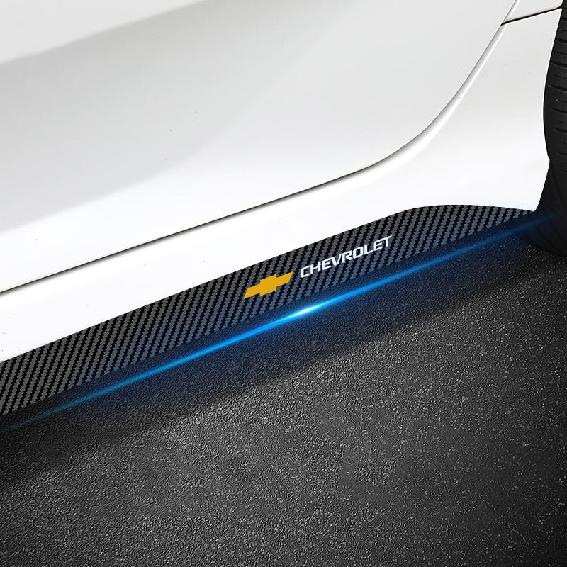 Углеродная полоса-наклейка на порог боковой юбки двери автомобиля, противоцарапающая, для тюнинга, для Chevrolet Cruze Equinox Captiva Trax Malibu Tahoe Impala Sonic