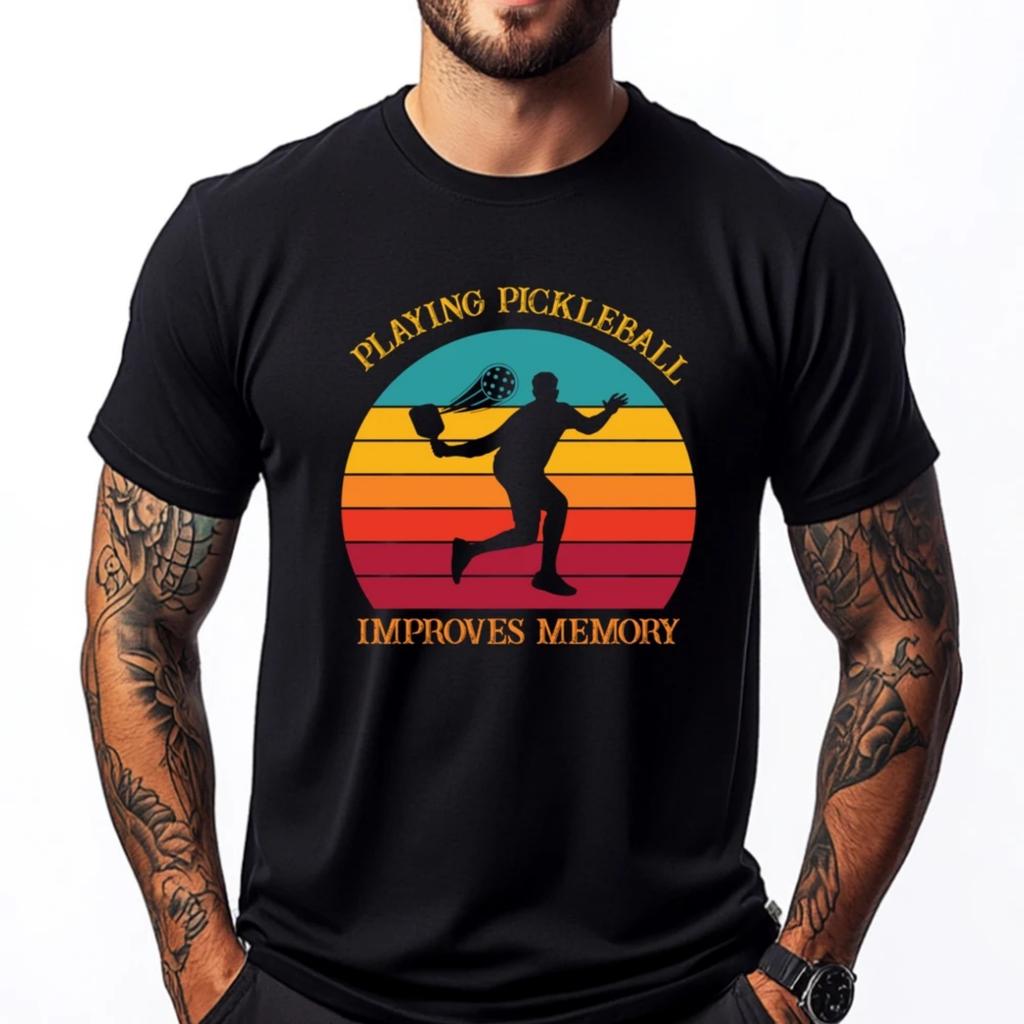 Pickleball Player Paddleballplaying Pickleball Improves Memory Pickleball Oversized T Shirt Men T Shirt Gothic Style