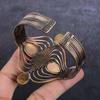 Citrine Gemstone Handmade Copper Wire Wrap Cuff Bangle Adjustable f3h60