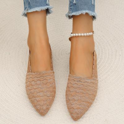 Модные осенние женские туфли на плоской подошве с заостренным носком, неглубокие, для женщин, повседневные туфли на плоской подошве, модные удобные нескользящие мокасины