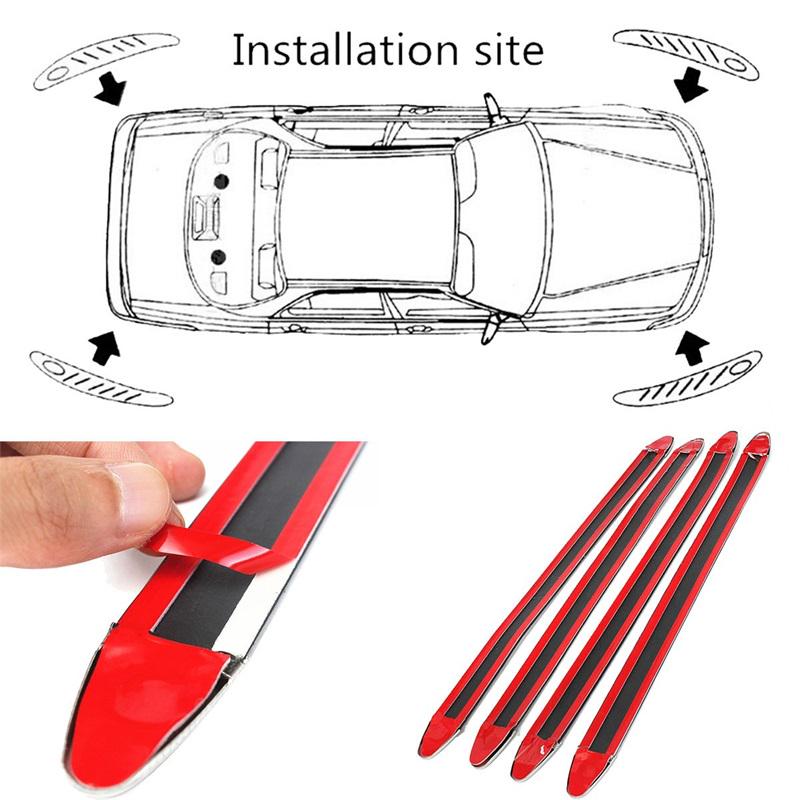 4pcs Car Edge Anti-collision Strip Bumper Protector Protective Bar Anti-rub Scrape Crash Styling Auto Accessories