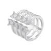 ZHUKOU 6 styles Cubic Zirconia women rings Brass exquisite opening rings 3 lines 4 lines Heart rings Jewelry VJ476