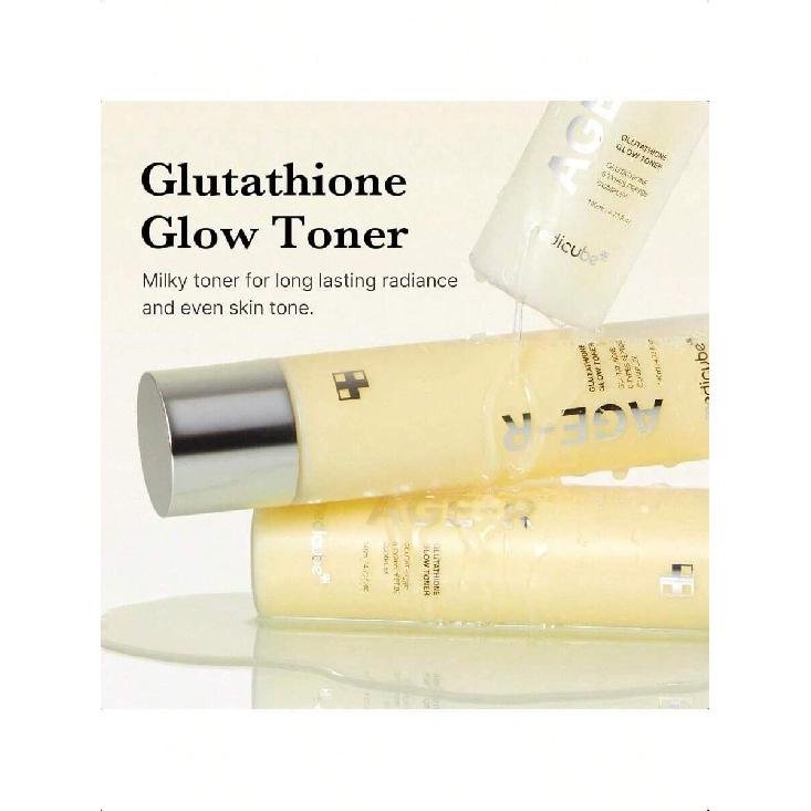 Medicube Age-R Glutathione Glow Milky Toner 140ml, Low-Irritation Double Layer Toner For Glass Glow Skin With Peptide, Radiance, Hydration