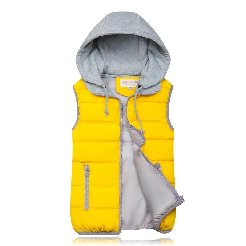 New Korean Version Color Down Cotton Vest, Large Size Women's Hooded Cotton.