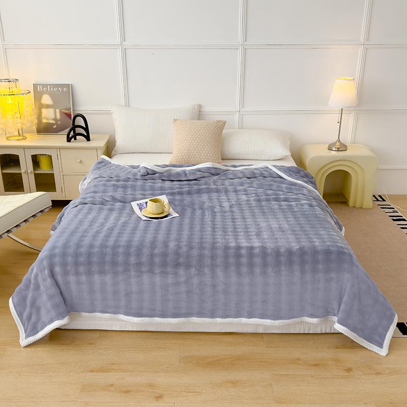 Single/Queen/Super King Thicker Fleece Throw Blanket for Bed or Sofa Soft Plush Blanket