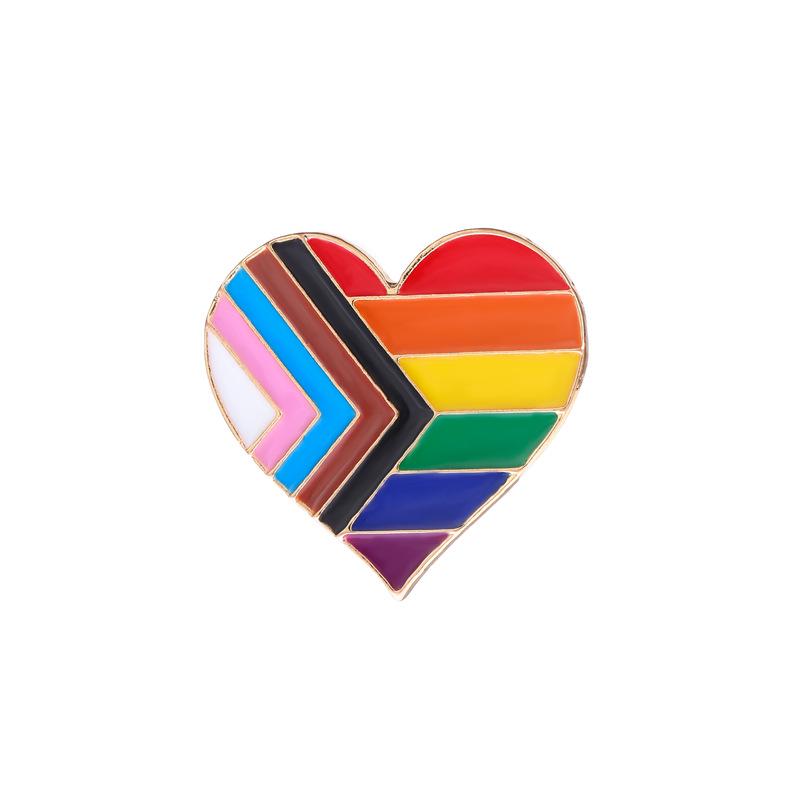 Creative Six-Color Rainbow Bridge Brooch - Peace Alloy Enamel Pin for Denim Bags