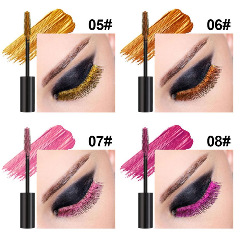 Professional Makeup Color Mascara Waterproof Quick Dry Eyelashes Curling Lengthening Makeup Eyelashes Blue Purple Mascara TSLM1