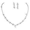 Шикарный Серебряный Кристалл Свадебное Ожерелье Невесты Серьги Свадебный Комплект Ювелирных Изделий