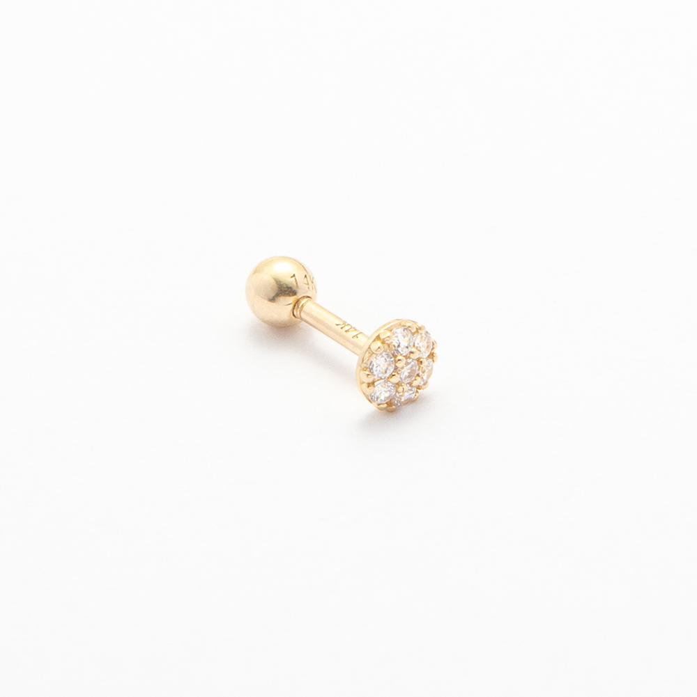 Пирсинг Lunne 14K с округлым кубическим цирконием (14-каратное золото) #W13