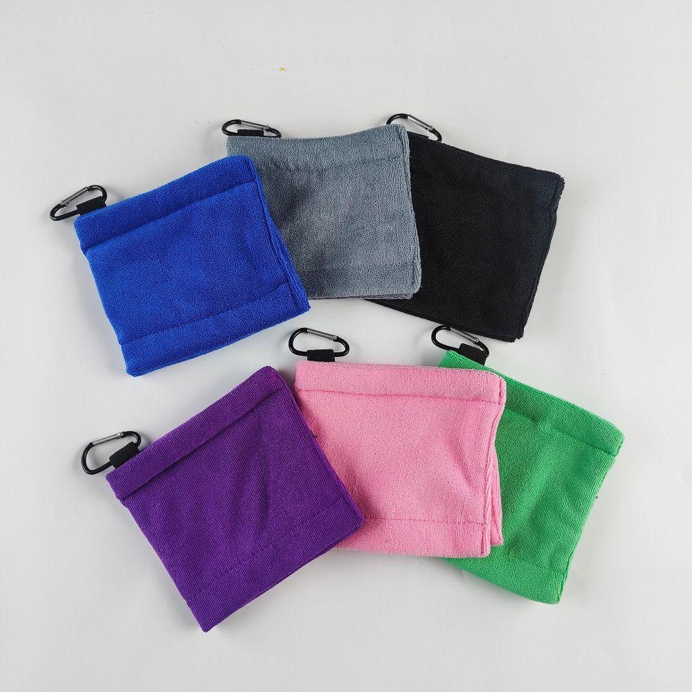 Квадратная чистка для гольф-клубов с карабином Ткань для протирки гольфа Полотенце для занятий спортом на открытом воздухе