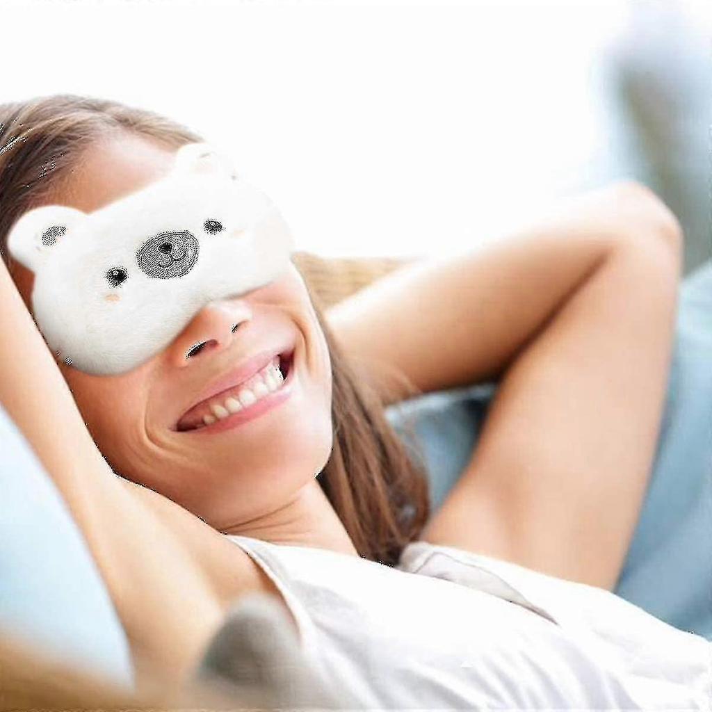 Cute Sleep Mask - Soft And Comfortable Animal Plush Blindfold Eye Coverwhite1pcs