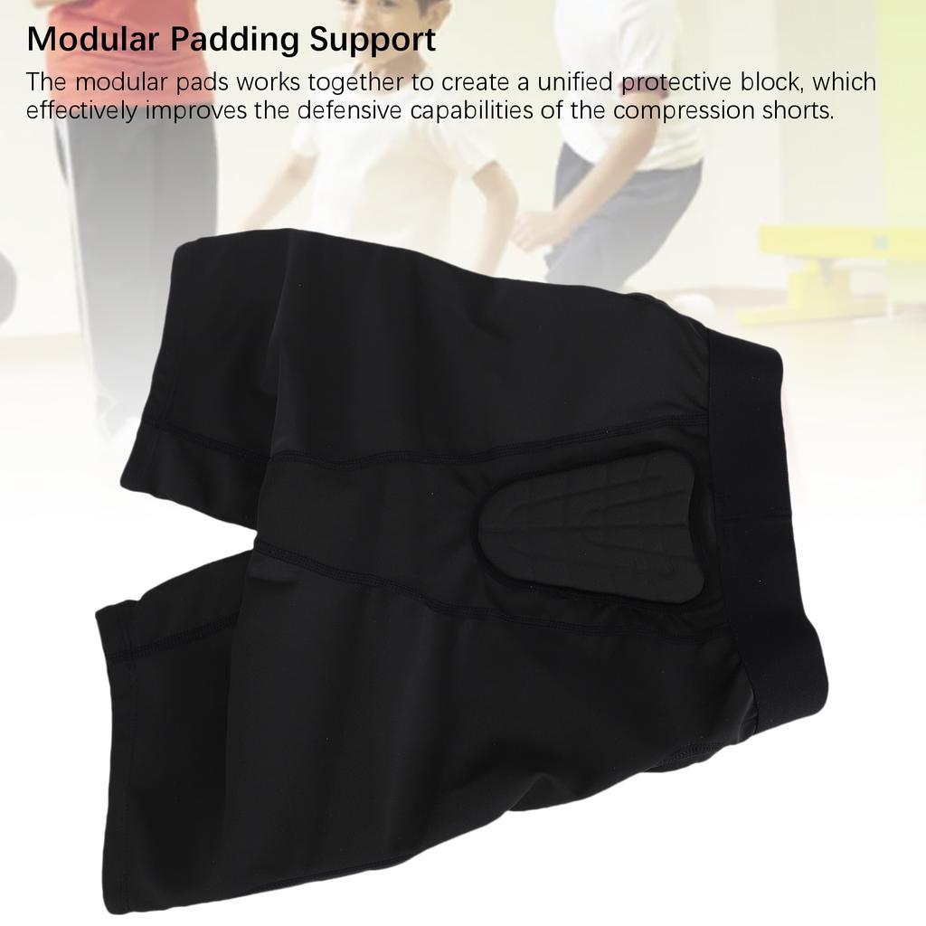 Youth Compression Shorts Breathable Impact Proof Protective Padded Underwear for Football Basketball
