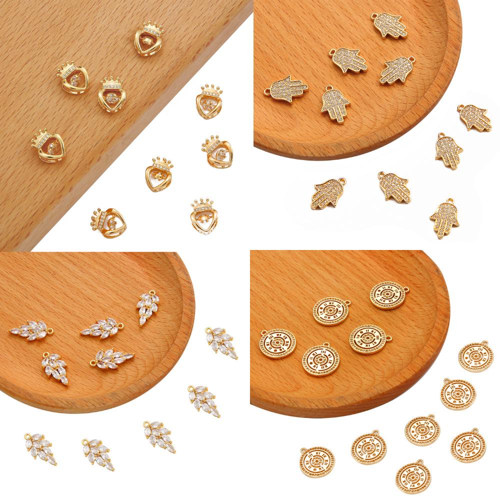 Медный лист Часы Циркон Шарм Подвеска для DIY Браслет Ожерелье Аксессуары
