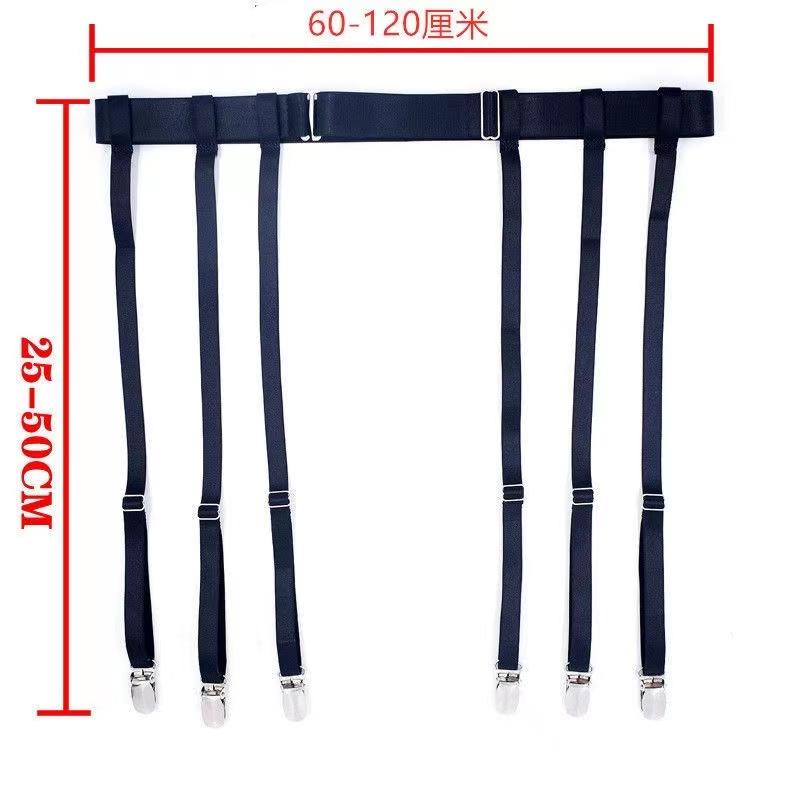 Black Simplicity Sexy Garter Belt for Women Thigh High Stockings Adjustable Elastic Leg Sock Suspenders Belt 4/6 Metal Clips