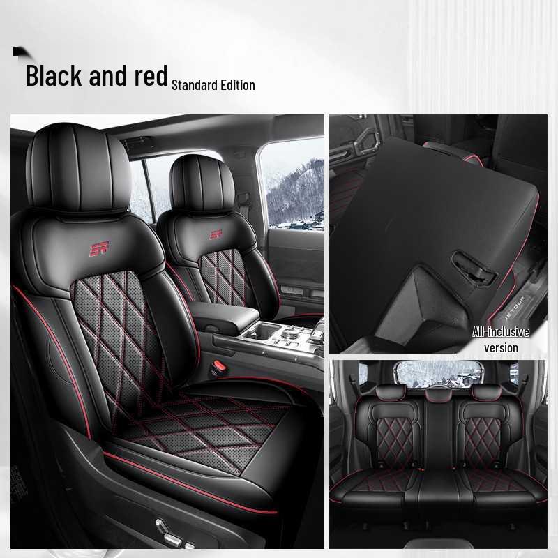 Перфорированная кожаная подушка на сиденье автомобиля Jetour Traveler C-DM - износостойкая, с полным покрытием, для пятиместного автомобиля