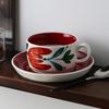 Finland Exports Medieval Ceramic Coffee Cups And Saucers Light Luxury High-Value Office Afternoon Tea Teacups Retro Latte Cups