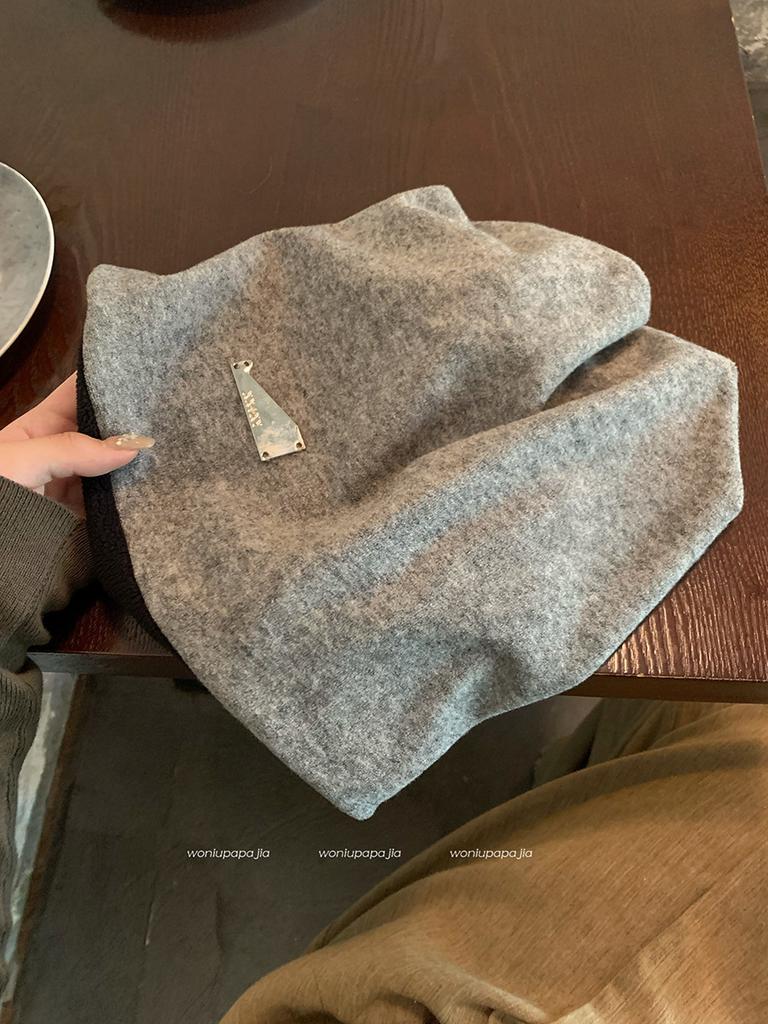 Lazy wind big head circumference pile hat women's spring and autumn fashion pullover cold hat showing face small bag head hat women's autumn and