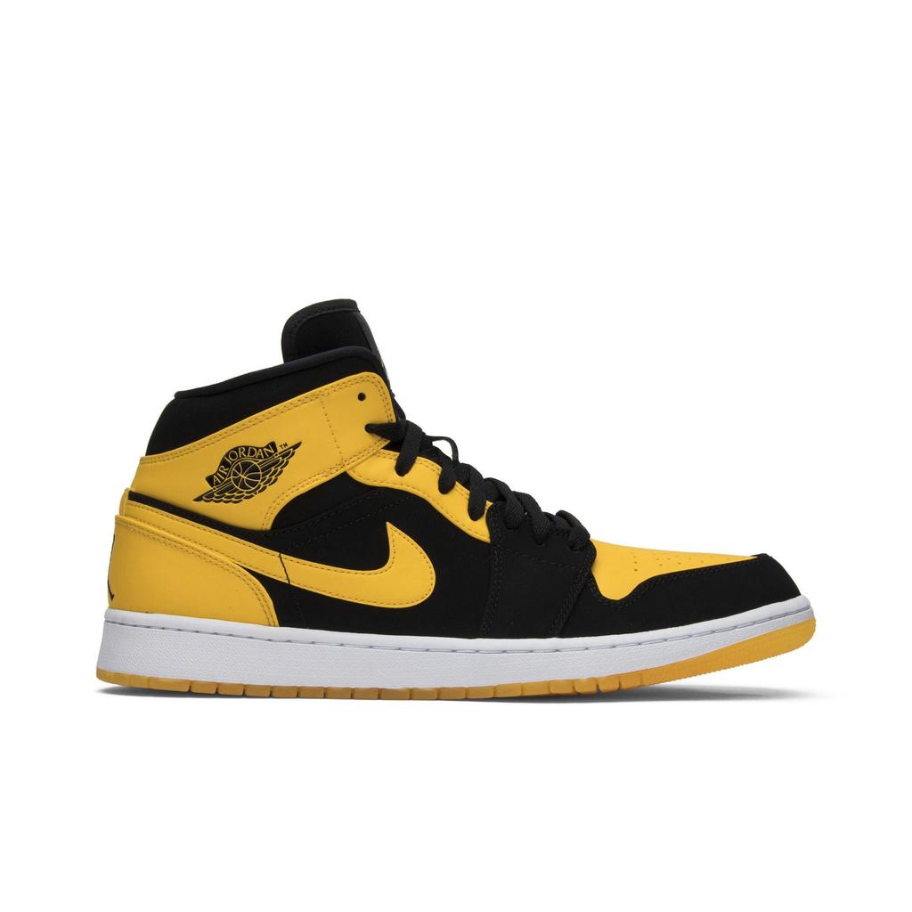 Air Jordan 1 Retro Mid 'New Love' 2017 (Unisex) Black / Varsity Maize-White Vintage Basketball Shoes 554724 035