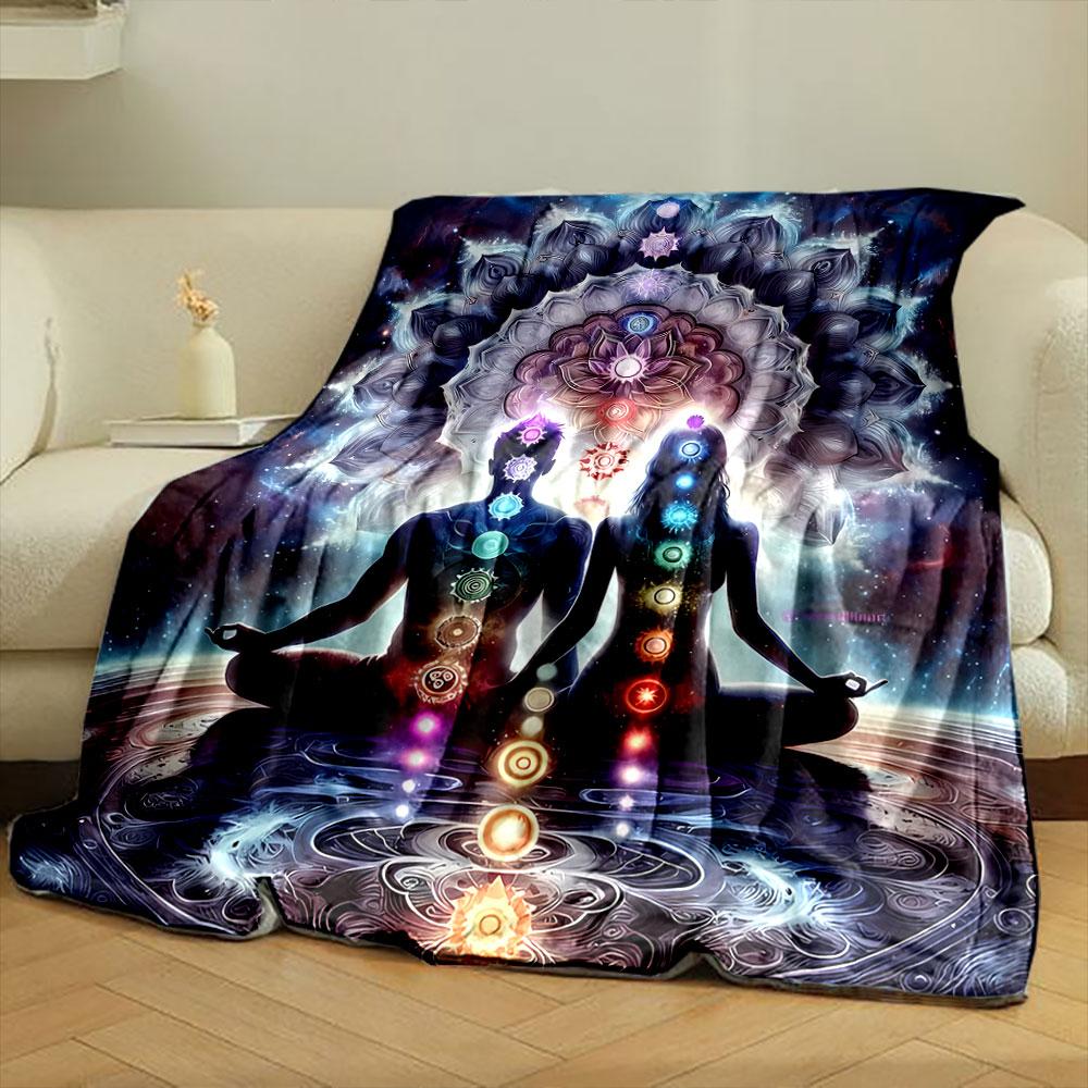 Chakra Meditation Couple Blanket bedroom Blanket for Livingroom Couch lunch break Soft throw for Friend's festival Gift