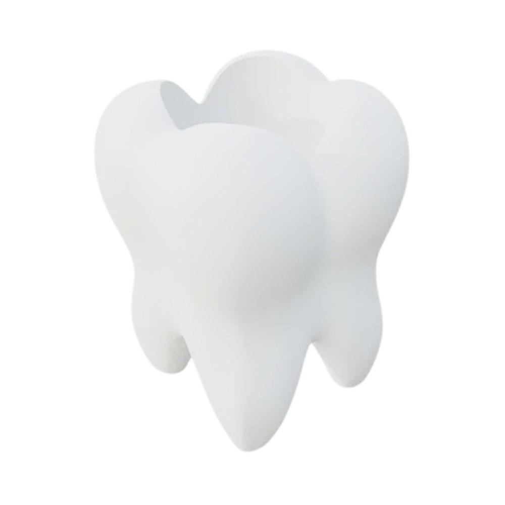 Multi-functional 3D Printing Toothbrush Holder White Toothbrush Rack Tooth-Shaped Pen Holder Home