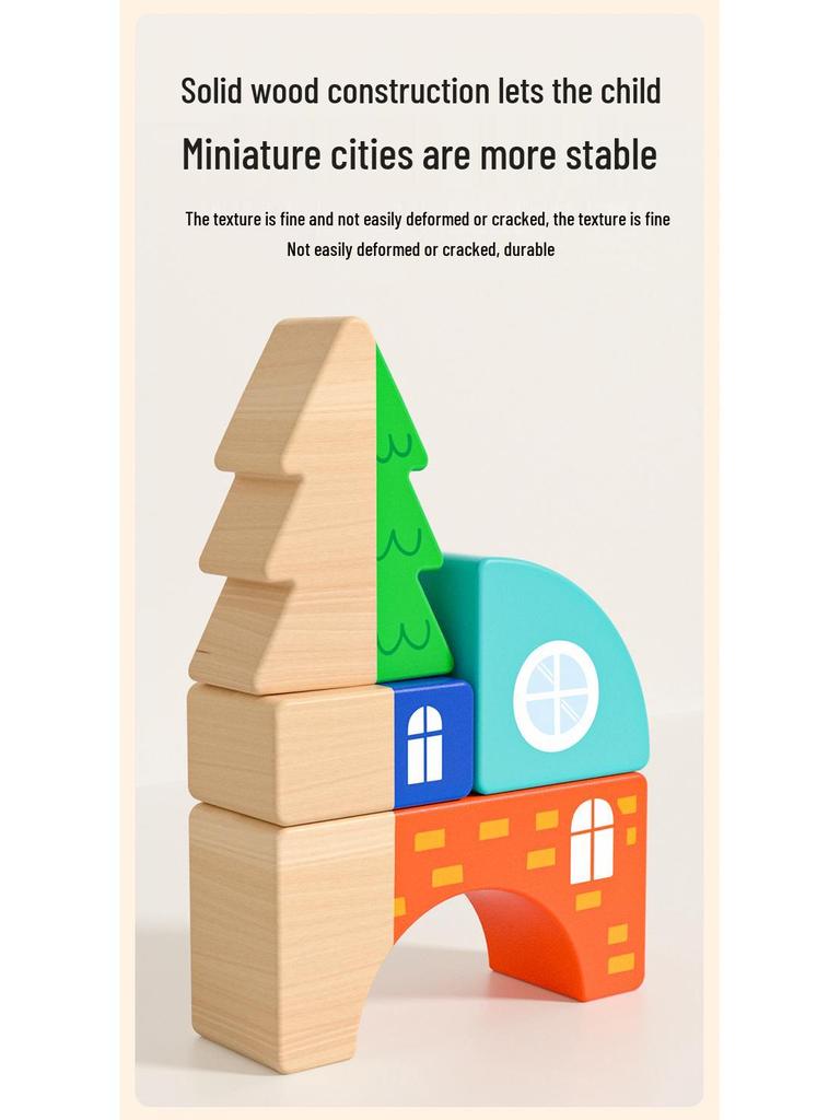 Magnetic Wooden Train & Building Blocks Set for Kids